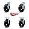 Service Caster 8 Inch Rubber on Steel Caster Set with Roller Bearings 2 Brakes 2 Rigid SCC SCC-30CS820-RSR-TLB-2-R820-2 - alternate 3